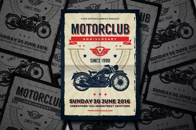 Motor Club Anniversary Event Flyer