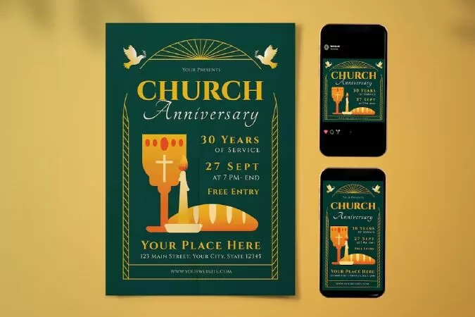 Church Anniversary Flyer Set