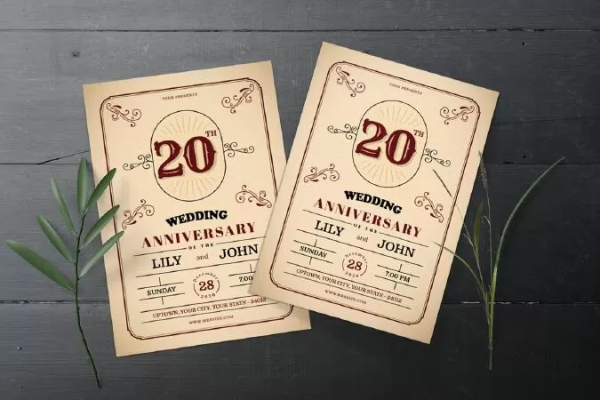 Wedding Anniversary Invitation Flyer Template