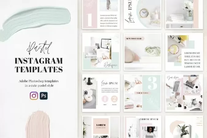 20 Pastel Instagram Templates by switzergirl