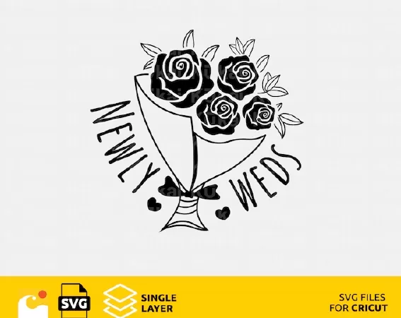 WEDDING SVG DESIGN FILES FOR CRICUT, NEWLY WEDS