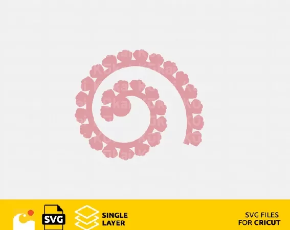 3D Rolled Flowers SVG, 3D Paper Flowers, Rolled Paper Flower SVG
