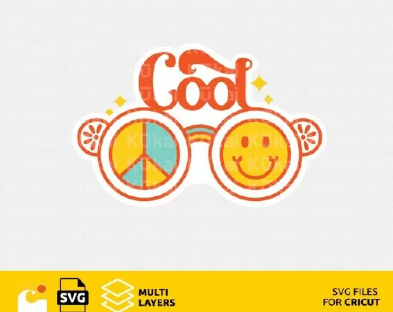 Good Vibes, Groovy Glasses svg design files for Cricut