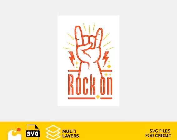 Rock on hand Svg design files for Cricut