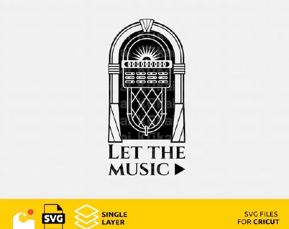 Let The Music Svg design files for Cricut