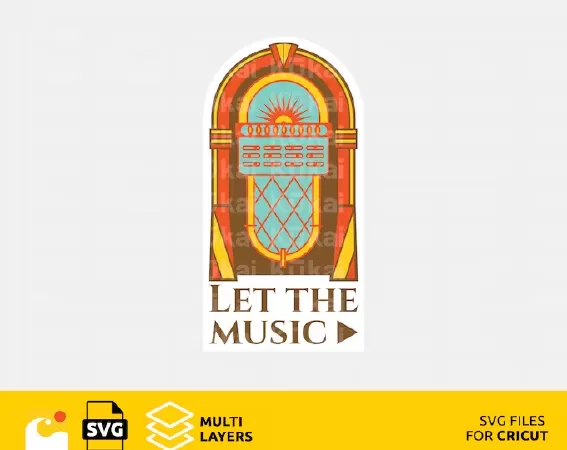 Let The Music Svg design files for Cricut