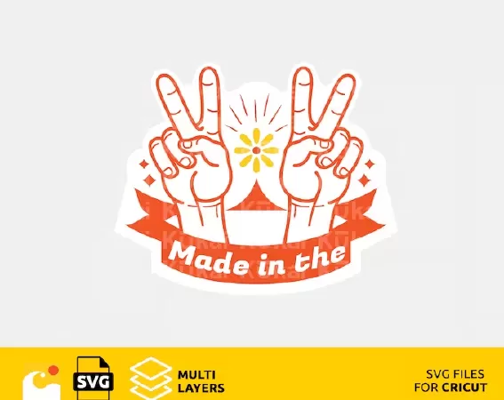 Made in The, Rock on hand Svg design files for Cricut