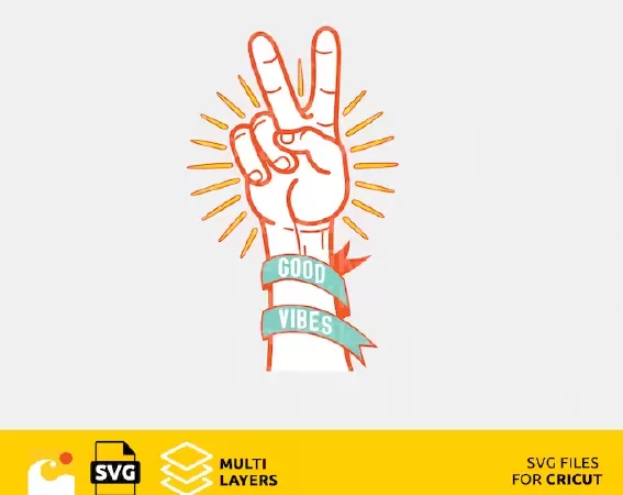 Good Vibes, Rock on hand Svg design files for Cricut