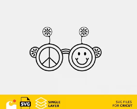 Groovy Glasses svg design files for Cricut