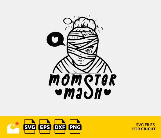 DIY HALLOWEEN MOMSTER MASH SHIRT DESIGN - DIGITAL SVG CUT FILE SET
