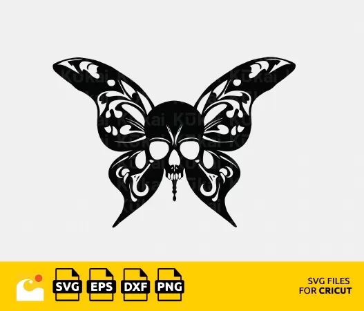SKULL BUTTERFLY SVG | CREATIVE AND UNIQUE DESIGN FOR DIY PROJECTS
