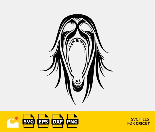 CREEPY GHOST FACES SVG DESIGN FOR HALLOWEEN CRAFTS - CRICUT CUT FILE
