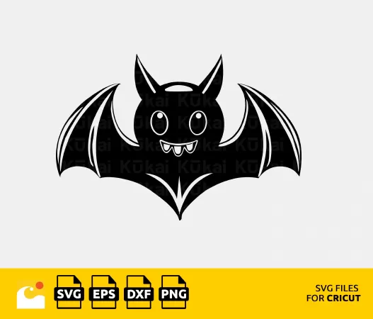 HALLOWEEN CUTE BAT SVG - CLIPART, CUT FILE, VECTOR