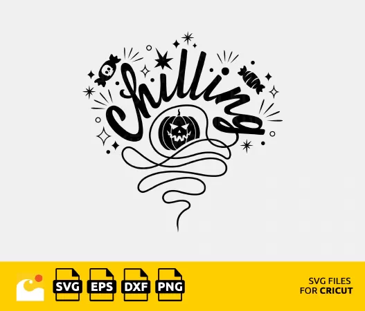 CHILLING HALLOWEEN CUT FILE FOR CRICUT AND SILHOUETTE, PUMPKIN SVG