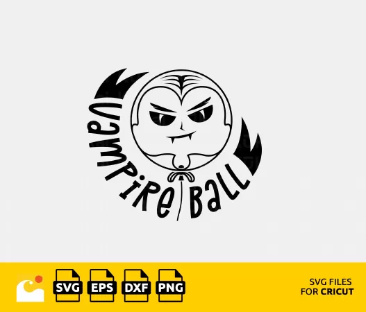 HALLOWEEN VAMPIRE BALL SVG FILE FOR CRICUT - SPOOKY AND FUN DESIGN FOR YOUR PARTY