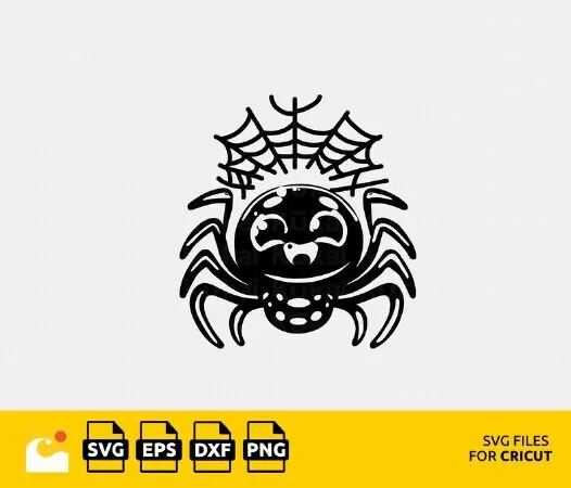 Halloween Fun with Spider and Web SVG