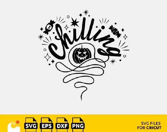 CHILLING HALLOWEEN CUT FILE FOR CRICUT AND SILHOUETTE, PUMPKIN SVG
