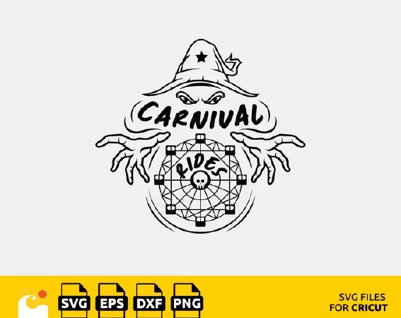 CARNIVAL RIDES WITCH SVG CUT FILE FOR CRICUT