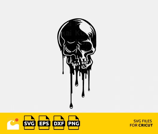 DRIPPING SKULL SVG: A SPOOKY AND UNIQUE HALLOWEEN T-SHIRT DESIGN FOR CRICUT