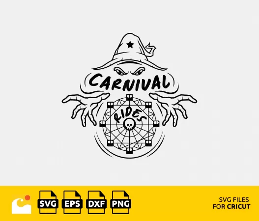 CARNIVAL RIDES WITCH SVG CUT FILE FOR CRICUT