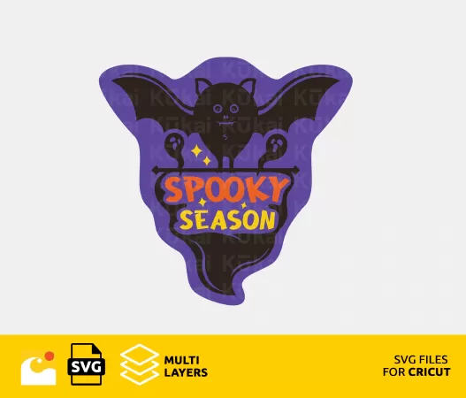 SPOOKY SEASON HALLOWEEN BAT SVG FILE