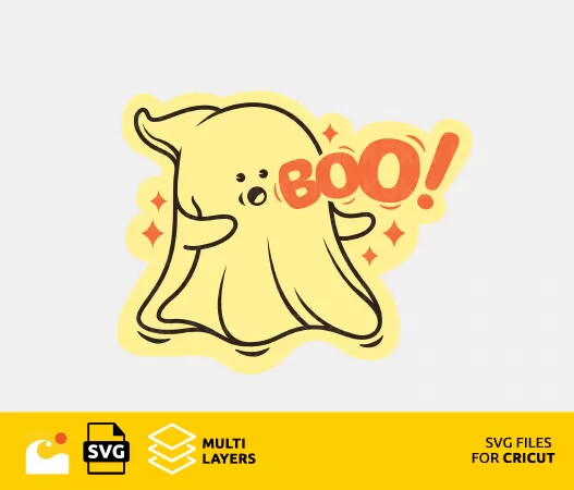 BOO! CUTE GHOST SVG, ADORABLE AND FUNNY SVG FILE FOR CRICUT