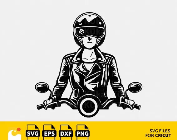 REV UP YOUR CRAFTING GAME WITH OUR BIKER WOMAN SVG FILE FOR CRICUT - A MUST-HAVE FOR MOTORCYCLE LOVERS!