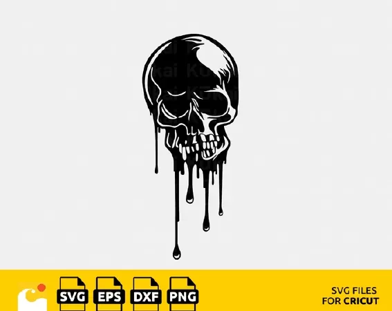 DRIPPING SKULL SVG: A SPOOKY AND UNIQUE HALLOWEEN T-SHIRT DESIGN FOR CRICUT
