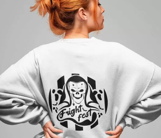 SPOOKY DELIGHT: UNIQUE SKULLS SVG SURROUNDED BY GHOSTS AND BATS