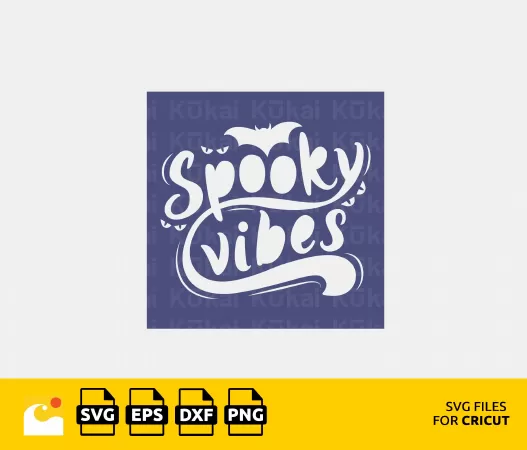 SPOOKY VIBES SVG, JACK O LANTERN STENCIL SVG FILE FOR CRICUT