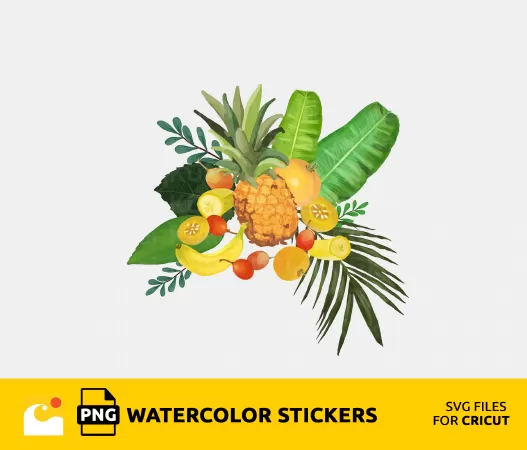 TROPICAL DECOR DELIGHT - WATERCOLOR FRUIT CLIPART, HAWAII INSPIRED DIGITAL ART