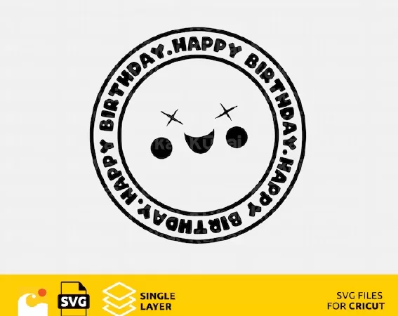 HAPPY BIRTHDAY SVG DESIGN FILES FOR CRICUT, EMOJI SVG