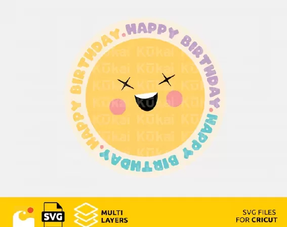 HAPPY BIRTHDAY SVG DESIGN FILES FOR CRICUT, EMOJI SVG