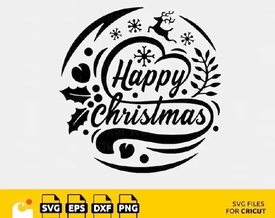 ELEVATE YOUR HOLIDAY DECOR WITH HAPPY CHRISTMAS ORNAMENTS - SVG CUTTING FILES INCLUDED
