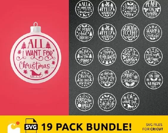 ELEGANT ROUND CHRISTMAS ORNAMENT SVG - IDEAL FOR CRICUT PROJECTS