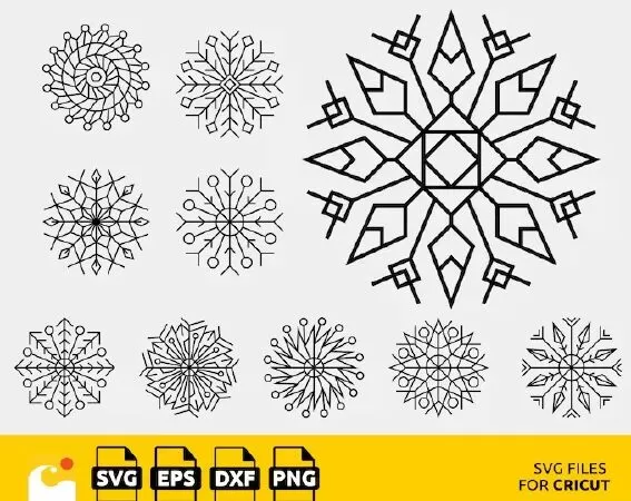 LET IT SNOW: HANDCRAFTED SNOWFLAKE SVG BUNDLE FOR CRICUT AND SILHOUETTE