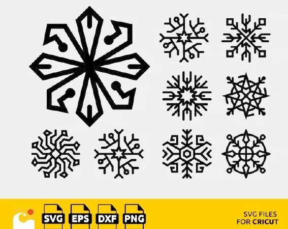 WHIMSICAL SNOWFLAKE SVG BUNDLE - CREATE MAGICAL WINTER DESIGNS WITH THESE PRINTABLE FILES